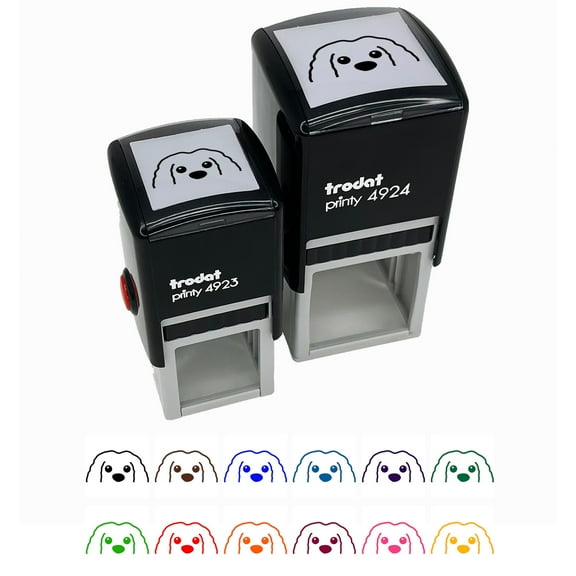 Peeking Doggy Dog Puppy Self-Inking Rubber Stamp Ink Stamper - Black Ink - Small 1 Inch