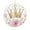 Pattern, variant on Christmas Ornaments Pink Rose Flowers with Crown 2025 Christmas Ornaments Gold Crown Ornament Gift Ceramic Holiday Decoration Present Porcelain 3inch Flat with Gold Ribbon Both Sides