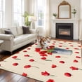 thumbnail image 2 of Area Rug for Living Room, Red Tulip Flowers Non-Slip Indoor Large Carpet for Bedroom/Dining Room, Spring Floral Vintage Drum Country Yellow Washable Low-Profile Rectangle Floor Runner Rugs - 6 x 9 Ft, 2 of 8