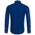 thumbnail image 4 of Blczomt Long Sleeve Mens Shirts Trendy Blue Solid Corduroy Collared Casual Button Down Shirts Xl, 4 of 9