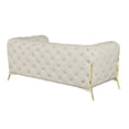 thumbnail image 3 of 69" Beige All Over Tufted Italian and Gold Leather Love Seat, 3 of 5