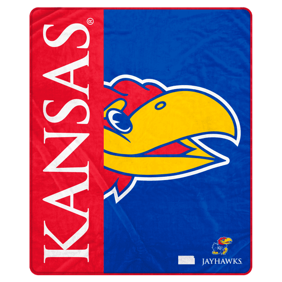 NCAA Kansas Jayhawks Endzone 50x60 Ultra Soft Tailgate Throw