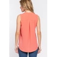 thumbnail image 4 of Sleeveless Henley Neck Woven Top, 4 of 5
