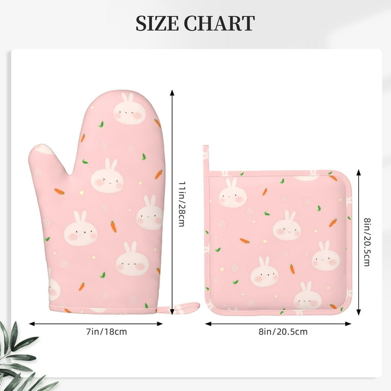 Cute Bunny Rabbit Easter White Printed Fabric Oven Mitt - Davson Sales