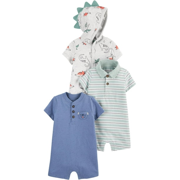 Rompers Simple Joys de Carter's Baby Boys de 18 meses (paquete de 3)