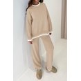 thumbnail image 3 of PRETTYGARDEN Women's 2 Piece Knit Sweater Outfit Casual Long Sleeve Pullover Wide Leg Pants Tracksuit Loungewear Set, 3 of 8
