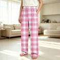 thumbnail image 5 of Zpanxa Girls Pants Plaid Pants Elastic Waist Straight Leg Loungewear with Side Pockets for Girls, 5 of 7
