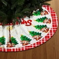thumbnail image 4 of Mecorevxz 35.4 Inch Christmas Tree Skirt Red Small Plush Xmas Tree Mat with Merry Christmas Patterns Soft Thick Holiday Decor for Home Party(A), 4 of 6