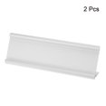 thumbnail image 3 of Unique Bargains 2x7inch Aluminium Nom Plaque Support, 2 Pcs L Type pour Bureau Signe Titulaire Ton Argent, 3 of 6