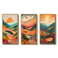 thumbnail image 2 of Designart "Serene Sun-Drenched Elegance III" Minimalism Landscape Framed Wall Art Set Of 3 - Orange Minimalism Frame Gallery Wall Set For Home Decor, 2 of 7