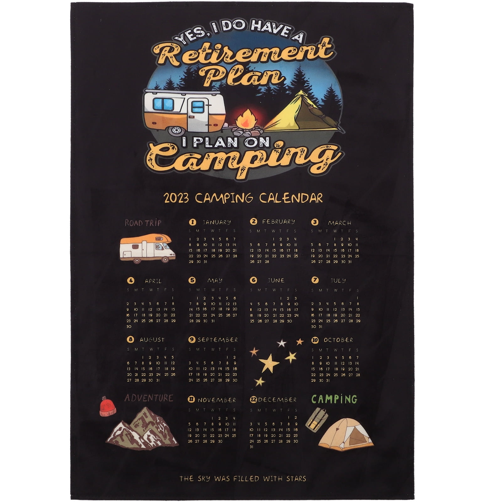Cloth Camping Calendar 2023 Wall Calendar Background Calendar for Home