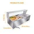 thumbnail image 2 of Aoile 3-Pan Commercial Food Warmer, 1500W 36Qt Electric Steam Table, Stainless Steel Buffet Bain Marie with Glass Shield, 2 of 7