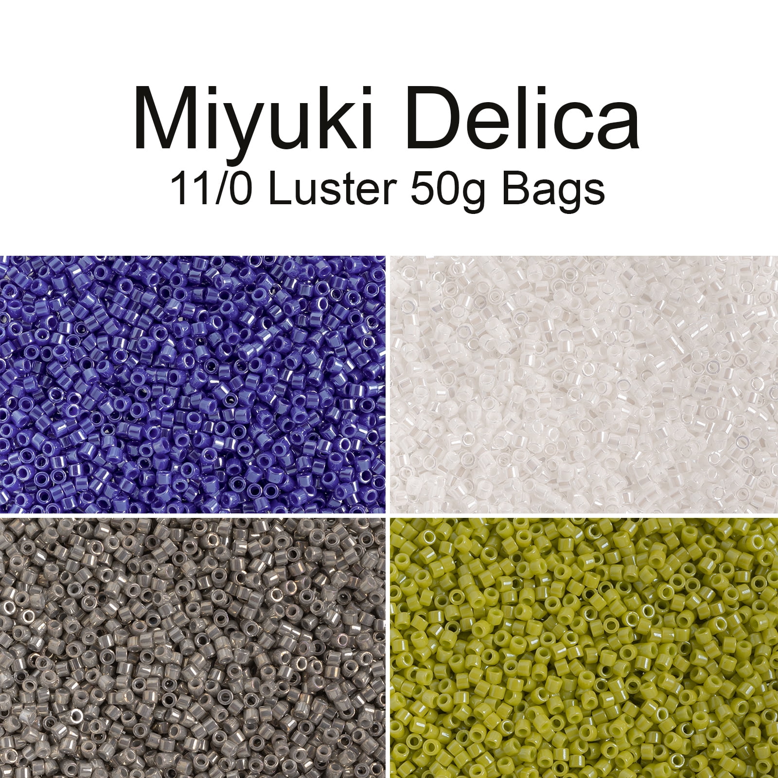 Miyuki Delica Bead 11/0 RD White Pearl Luster (DB0201) 50gms Bag