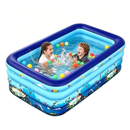 SOTOS Inflatable Pools Kiddie Pool, 47.2" x 35.4" x 29.5" Indoor Rectangle Swimming Pool for Kids, Toddlers, Infant, 4 Layers