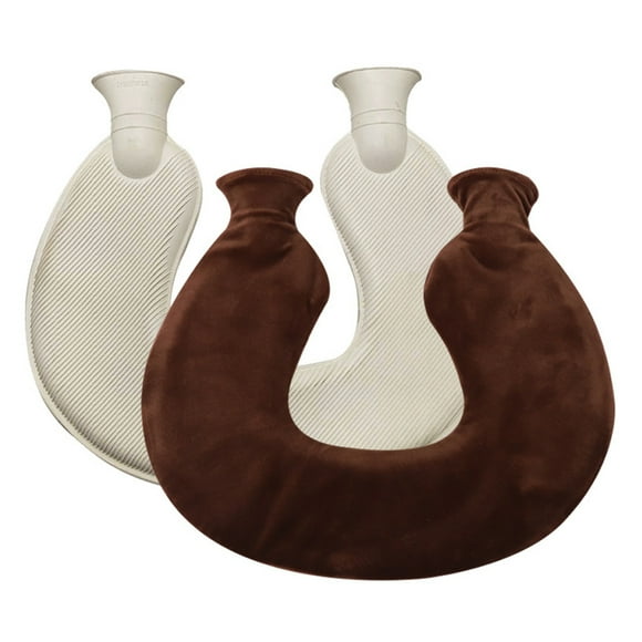 1L U-Shaped Neck rubber Odour Free Hot Water Bag with soft protective case for pain relief