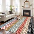 thumbnail image 2 of Area Rug 5'x7', Boho Non-slip Runner Rug Carpet for Bedside, Colorful Striped Ethnic Modern Geometric Abstract Art Outdoor Indoor Area Rugs Mat for Entryway/Living Room/Bedroom/Kitchen/Office, 2 of 9