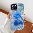 thumbnail image 2 of Sparkling Blue Rose iPhone Case Watercolor Floral Design with Glittering Detail Perfect for Elegant Women & Fashion Enthusiasts Compatible with iPhone 11/12/13/14/15/16 (Pro Max/Plus), 2 of 9