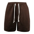thumbnail image 4 of heyac Men's Corduroy Shorts Casual Elastic Waist Drawstring Lightweight Summer Beach Shorts, 4 of 4