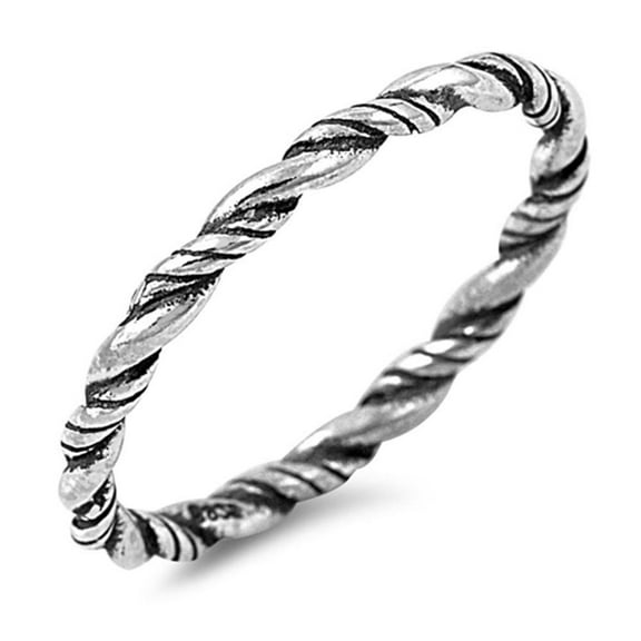 CHOOSE YOUR COLOR Rope Eternity Braid Bali Thumb Ring .925 Sterling Silver Band Jewelry Female Size 13