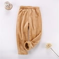thumbnail image 2 of CUZIBR Boys Girls Flannel Sleep Pants Winter Warm Soft Fuzzy Homewear With Sweatpants Comfort Dailywear For Toddler, 2 of 3