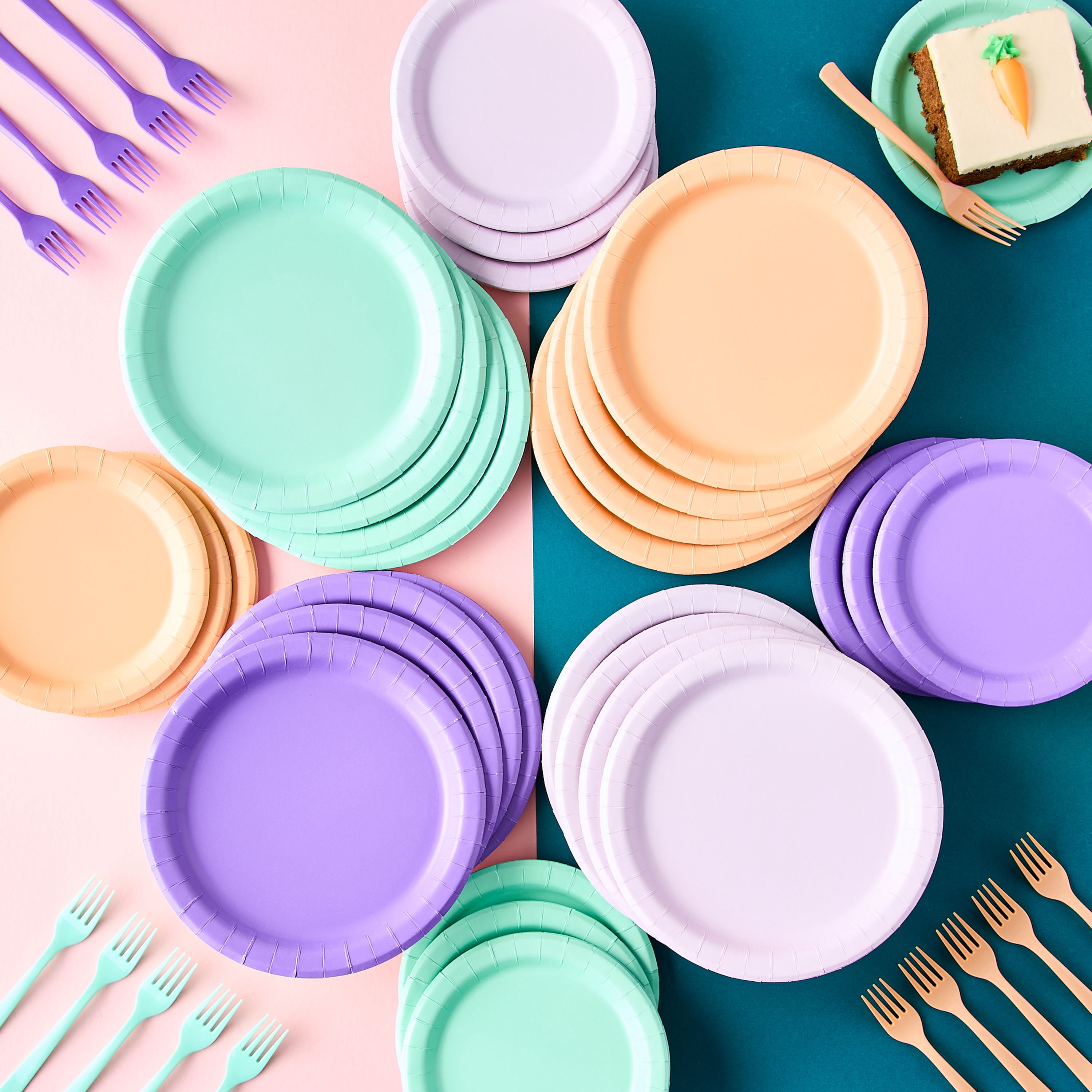 Plastic Disposable Forks, Peach, 24 Pieces, by Way To Celebrate