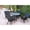 Brown, variant on Jeco 5pc Windsor Black Wicker Dining Set - Tan Cushions