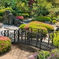 thumbnail image 2 of Topcobe 6' Metal Arch Backyard Garden Bridge with 660 lbs. Weight Capacity, Safety Siderails, Easy Assembly for Backyard Creek, Stream, Pond, Outdoor Garden Bridge for Backyard, Black, 2 of 11