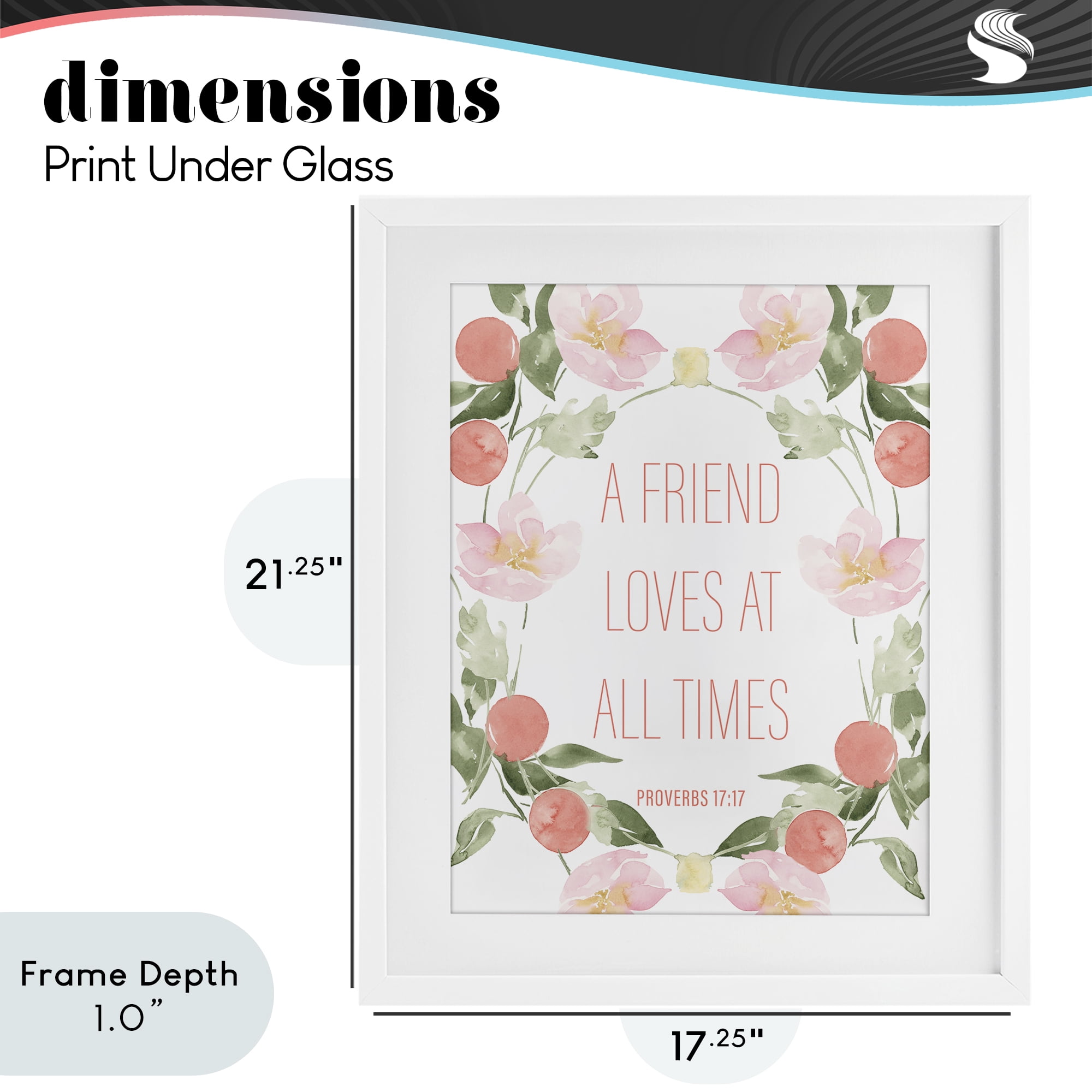 Stupell Industries A Friend Loves At All Times White Framed Print Under Glass, design by Lucille Price