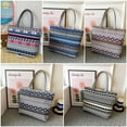 thumbnail image 5 of Fashion Student National Style Storage Vintage Canvas Handbag Tote Bag Shoulder Bag Shopping Storage Bag 03, 5 of 8