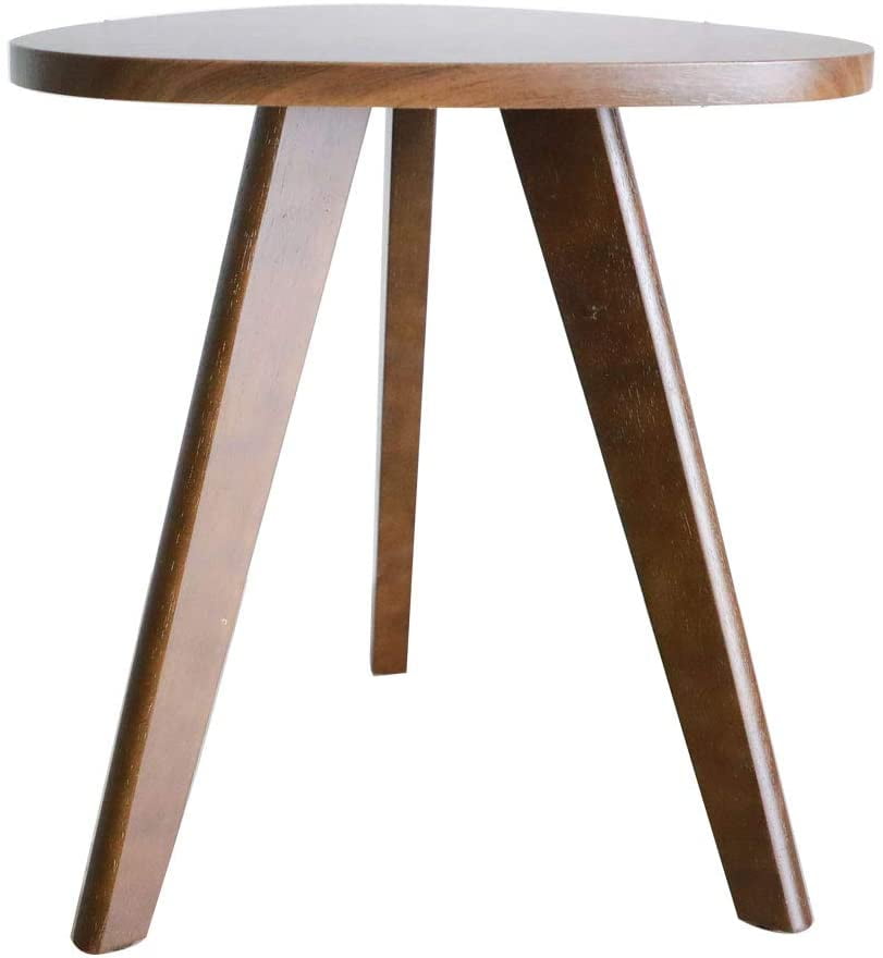 Purzest End Table, Pecan Wood Triangle Side Table Mid-Century Modern Accent Table for Nightstand ...