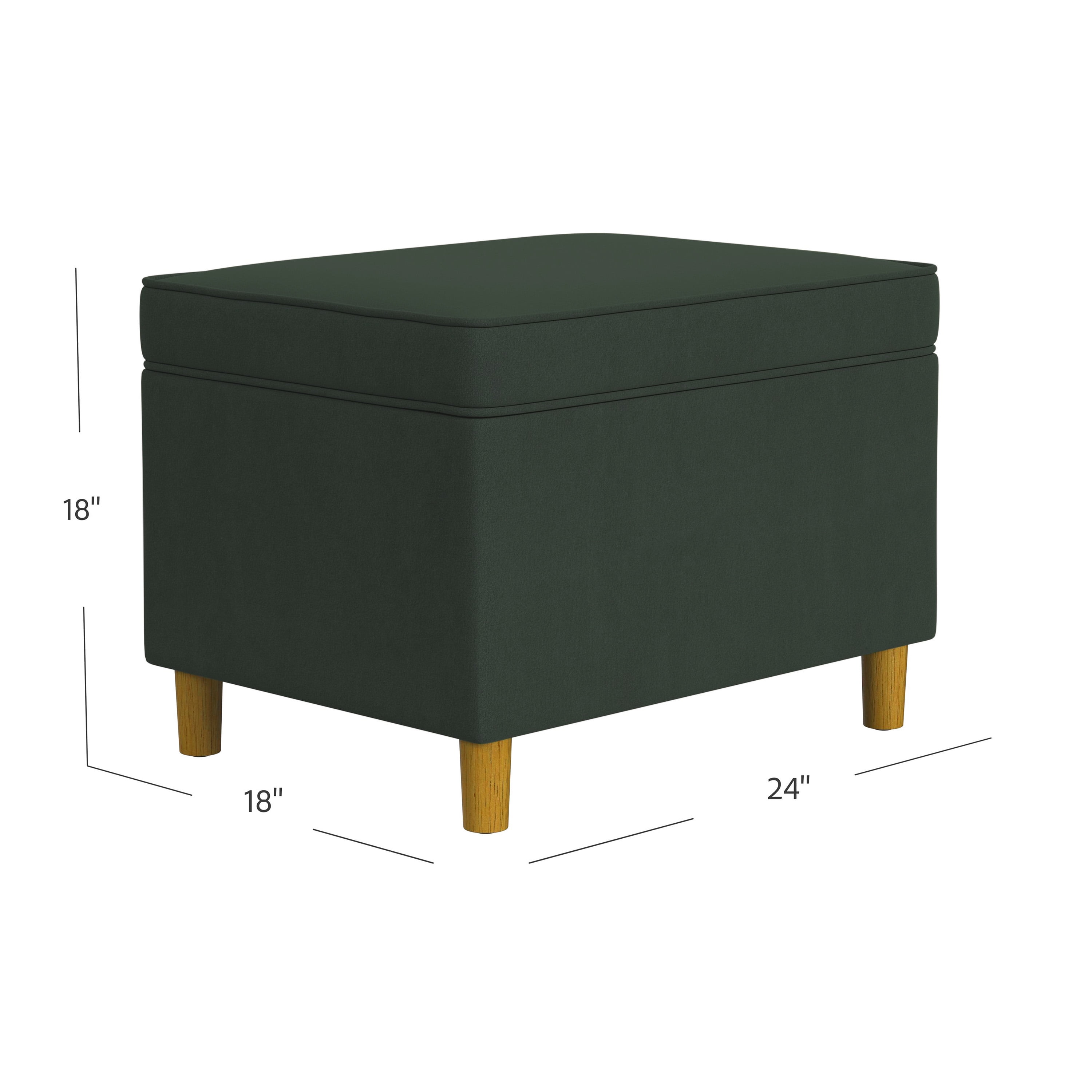 HomePop Dinah Storage Ottoman, Loden Green Velvet