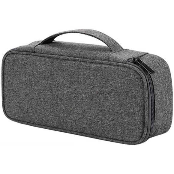 shiyou-SA-U Portable Electronics Organizer Travel Case - Cable, Charger, and Cords Carrying Pouch for Power Bank, Hard Drive, and Tech Accessories - Compact Travel Tech Bag. (Deep Gray, Large)