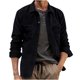 thumbnail image 2 of pstuiky camisas de manga larga para hombre, Camisa de manga larga con solapa y botones de bolsillo de color sólido informal de pana vintage para hombre. Tops casuales para hombres xl, 2 of 3