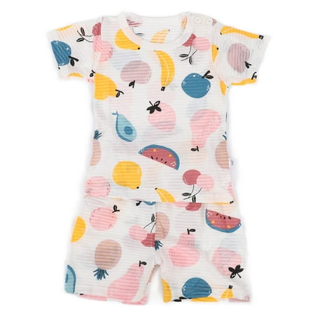 

Baby Summer Pajamas Set Baby Short Sleeve Suit Fruits Pattern Skin Friendly For Home Fruits