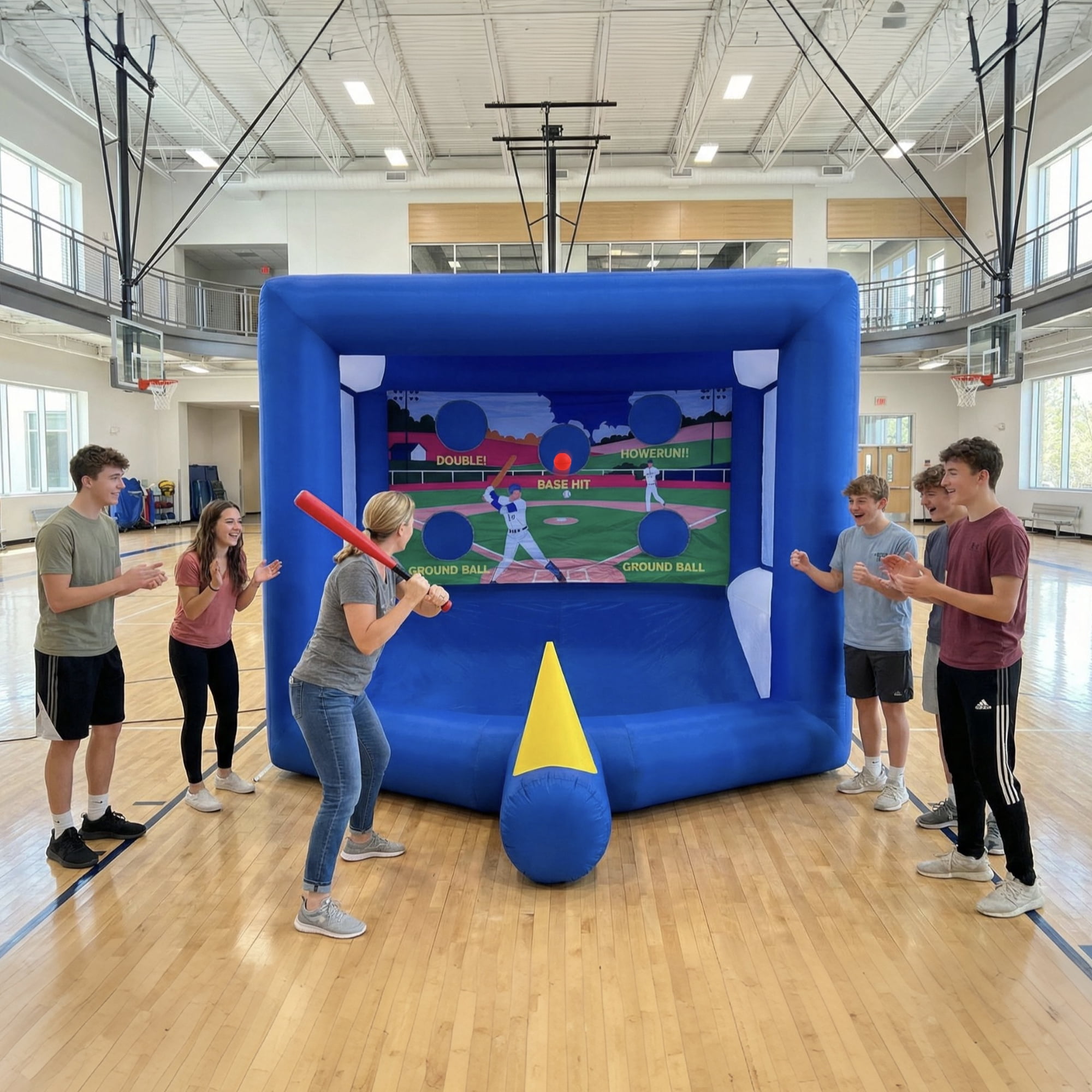 Wellcomer 10FT Inflatable Baseball Batting Sport Game with Blower for Parties & Events