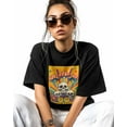 thumbnail image 2 of T Shirts for Women Short Sleeve Cotton Crewneck T-Shirt, Mexican Hip Hop Rainbow Skull Flower Tee Tops Casual Basic T-Shirts, XS-5XL Black L, 2 of 7