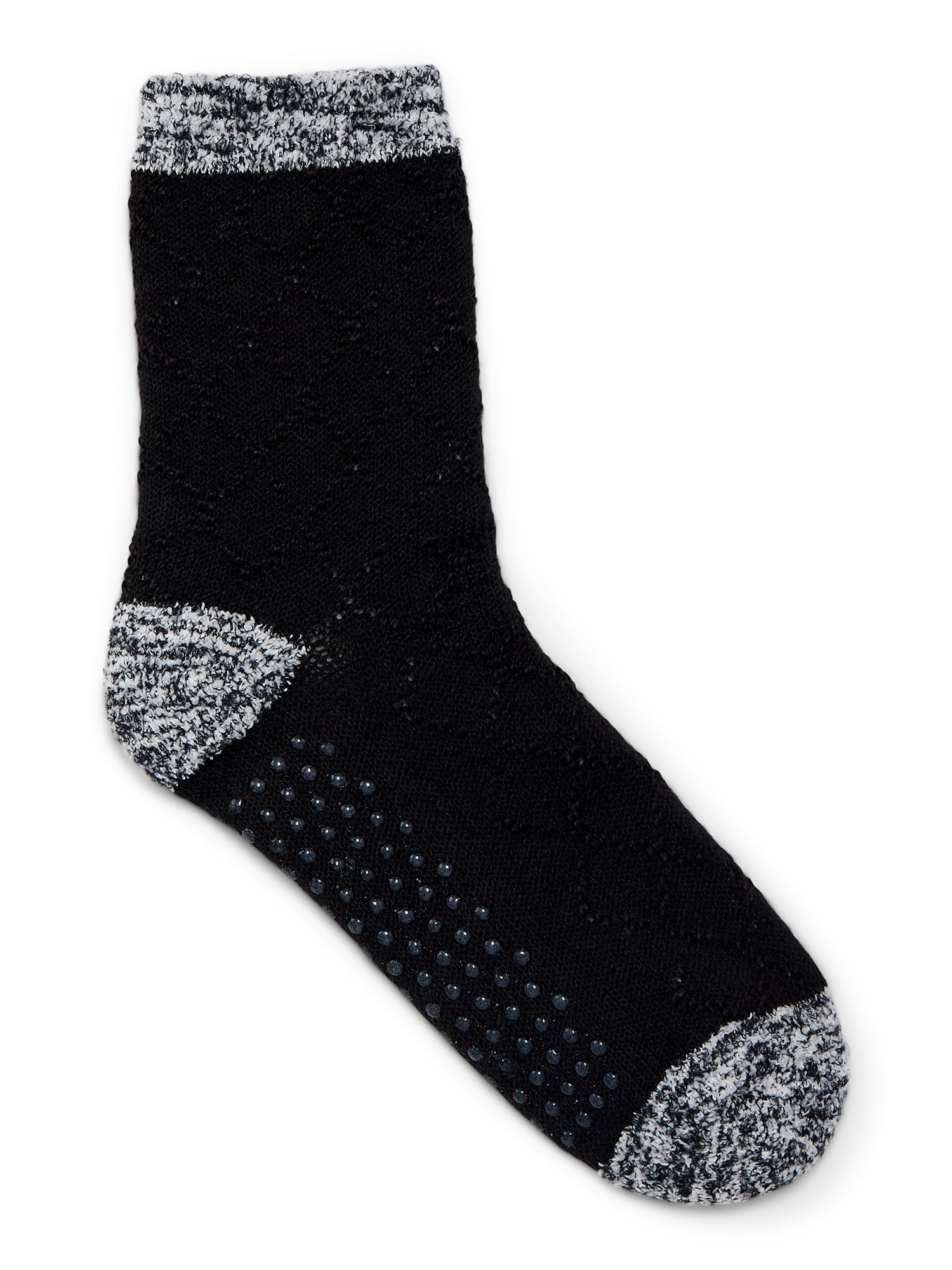 Joyspun Women's Double Layer Crew Lounge Socks, 3-Pack, Fits Shoe Sizes 4-10