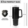 thumbnail image 3 of Walsport 34 oz Insulated Stainless Steel Travel Mug for Coffee, Tea and Drinks with Lid and Straw(Black), 3 of 7