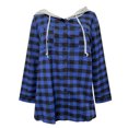 thumbnail image 7 of LoyisViDion Coat Women Hoodie Plaid Flannel Shirt Plus Size Long Sleeve Jacket Sweatshirt Blouse Blue 8(L), 7 of 7