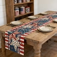 thumbnail image 4 of PEONAVET Patriotic Table Runner, 4th of July Stars and Stripes Table Runner, Americana Star Dining Table Decor for Indoor Outdoor Home Party Decor, 72 ×13 Inch, 4 of 6