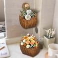 thumbnail image 5 of Wall Mounted Woven Basket, Imitation Rattan Storage Basket for Kitchen Onion, Garlic, Bathroom, No Punching Hanging Storage with Handle, 1 Basket, 5 of 7
