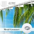 thumbnail image 5 of Ocean Shower Curtain Beach Tropical Hawaii Coastal Summer Palm Tree Island Seascape Fabric Bathroom Decor Sets with Grommets Hooks Waterproof Washable 72W x 84H Blue and Green Brown, 5 of 5