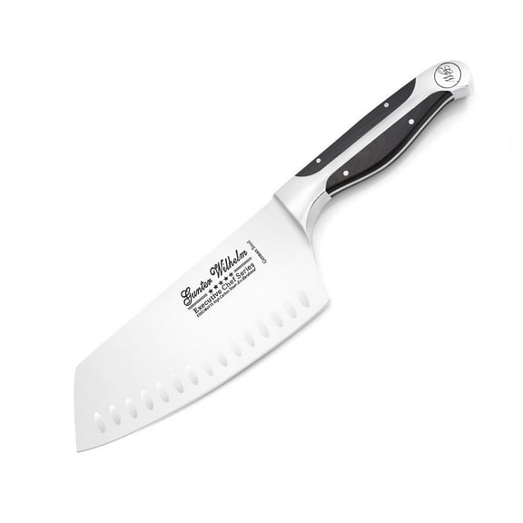 Gunter Wilhelm EXECUTIVE Chef II 7" Asian/Vegetable Cleaver Knife - Premium German Steel - Black Handle