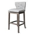 thumbnail image 1 of Maven Lane Hugo Bar Stool in Reclaimed Oak Finish w/ Ash Grey Fabric Upholstery, 1 of 6