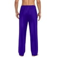 thumbnail image 4 of WAENQINLA Mens Cotton Lounge Pants Lightweight Elastic Waist Sleepwear Trousers Casual Comfy Straight Leg Homewear Pj Bottoms Pajamas Pants with Pockets Purple S, 4 of 6