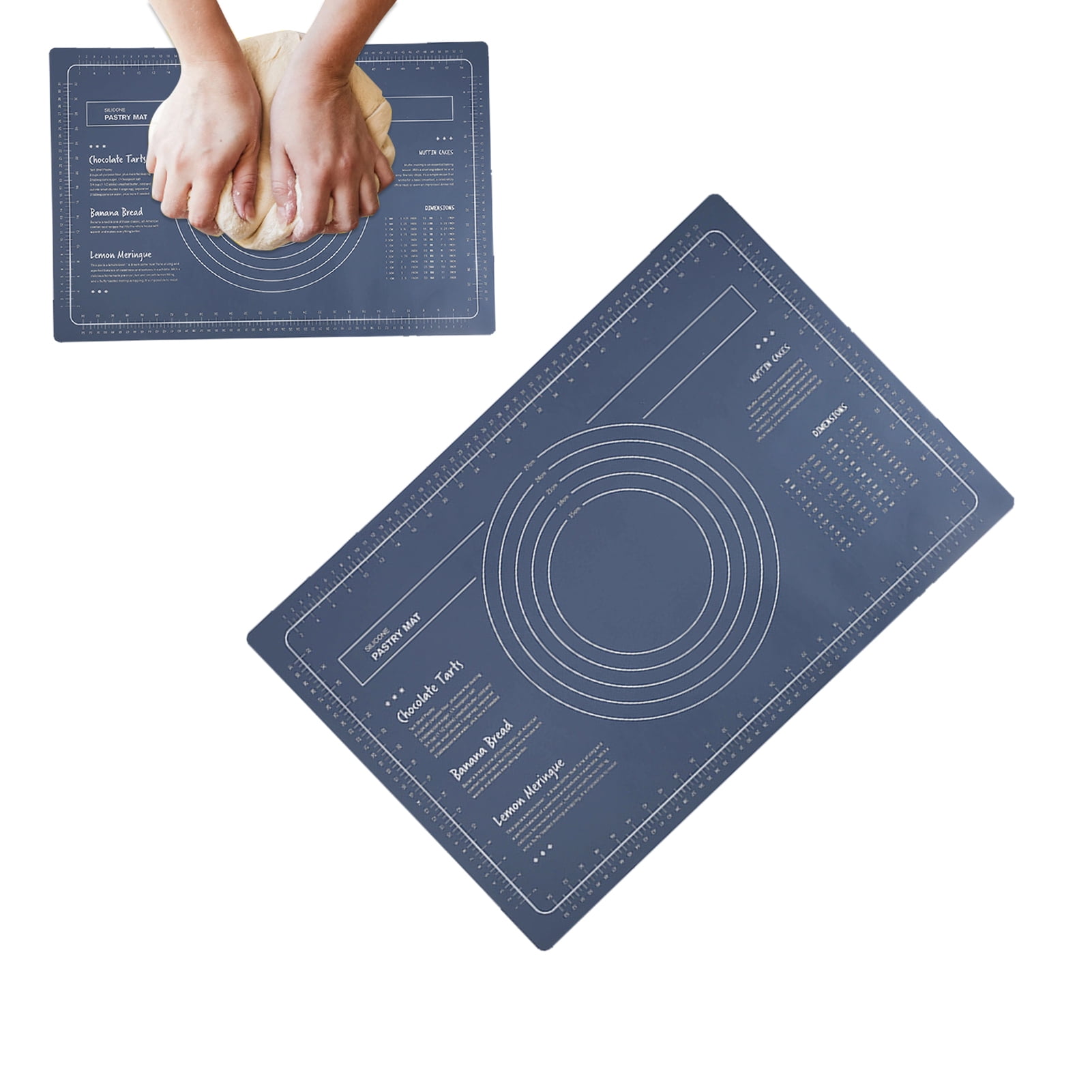 Silicone Baking Mat, Silicone Dough Rolling Mat, Silicone Pastry Mat, 24X16 Inch Large Non slip Silicone Baking Mat with Measurements, Dough Rolling Mat, Fondant and Pie Crust Mat