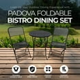thumbnail image 2 of Four Seasons Courtyard Padova Foldable 3 Piece Bistro Dining Set, Black, 2 of 7