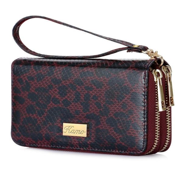 Wallet for Women Zip Around Phone Wallet Clutch Wristlet Travel Long