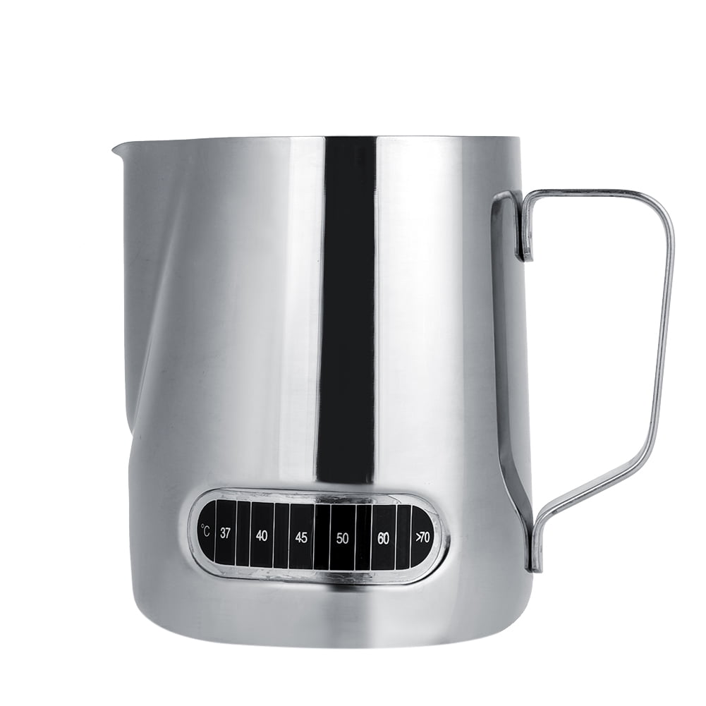 Zerodis Milk Jug Stainless Steel 600 ml Milk Frother Jug Two Sides