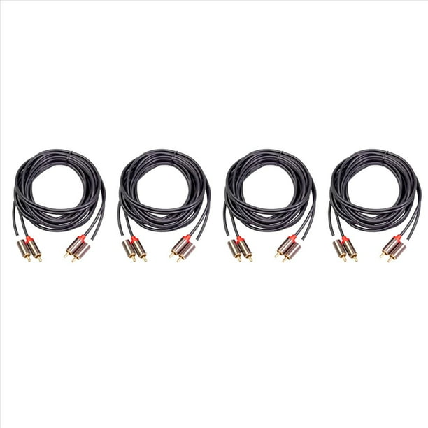 4X Cable de Audio una 2 Macho una Macho Cable de Audio Chapado en para Cine en Casa DVD TV CD Amplificador Caja de Sonido